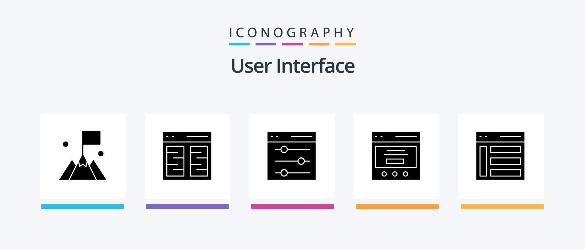 User Interface Glyph 5 Icon Pack Including slider. communication. interface. settings. Creative Icons Design vector