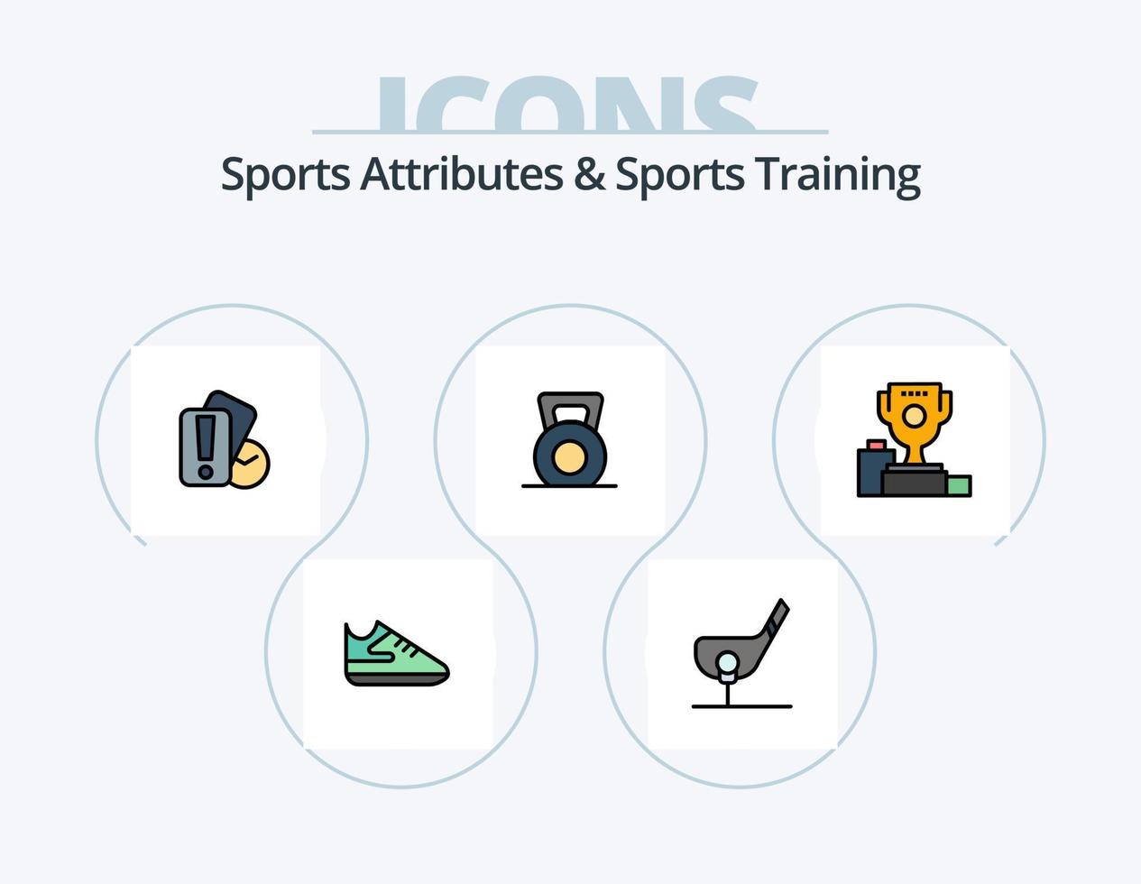 Sports Atributes And Sports Training Line Filled Icon Pack 5 Icon Design. . pitch. coach. game. field vector