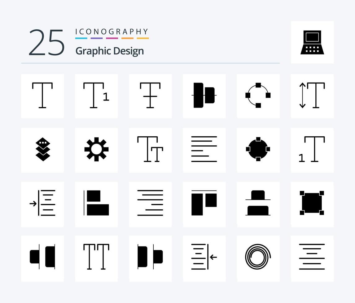 Design 25 Solid Glyph icon pack including design. scale. align. font. path vector