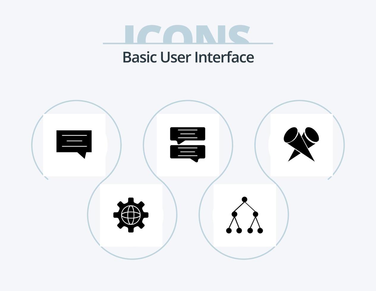 paquete de iconos de glifo básico 5 diseño de iconos. . mensaje. arriba vector