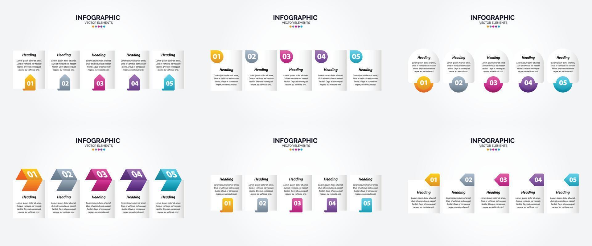 ilustración vectorial infografía conjunto de diseño plano para folleto publicitario y revista vector