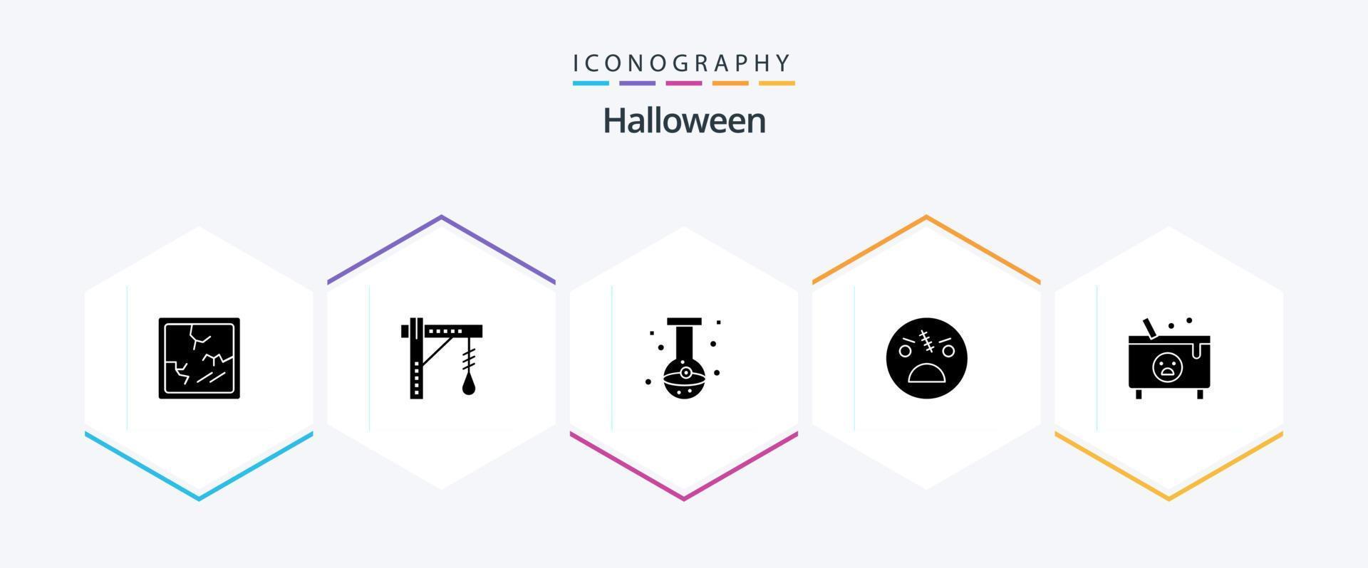 Halloween 25 Glyph icon pack including zombie. scary. ball. halloween. flask vector