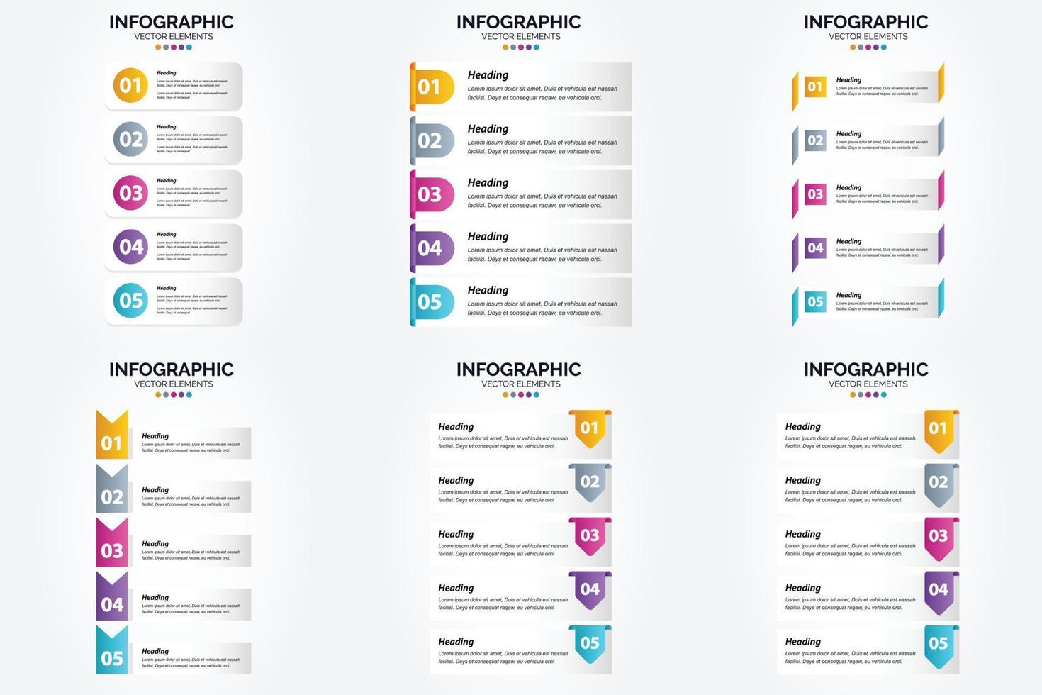 ilustración vectorial infografía conjunto de diseño plano para folleto publicitario y revista vector