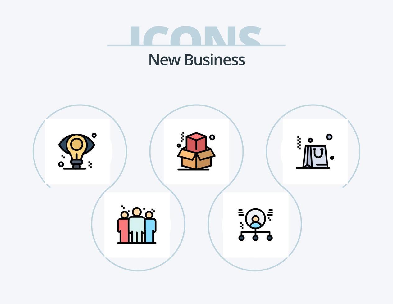 nuevo paquete de iconos lleno de línea de negocio 5 diseño de iconos. red. enfocar . dólar. conectado bulbo vector