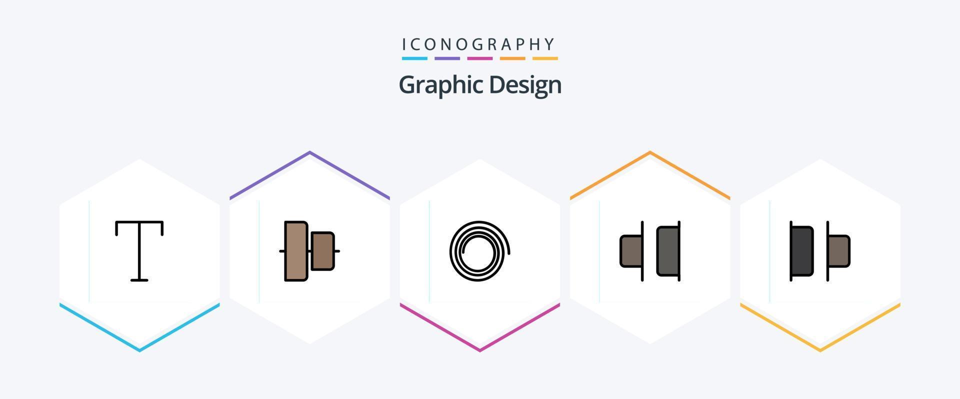 paquete de iconos de 25 líneas de relleno de diseño que incluye . distribuir. . horizontal vector