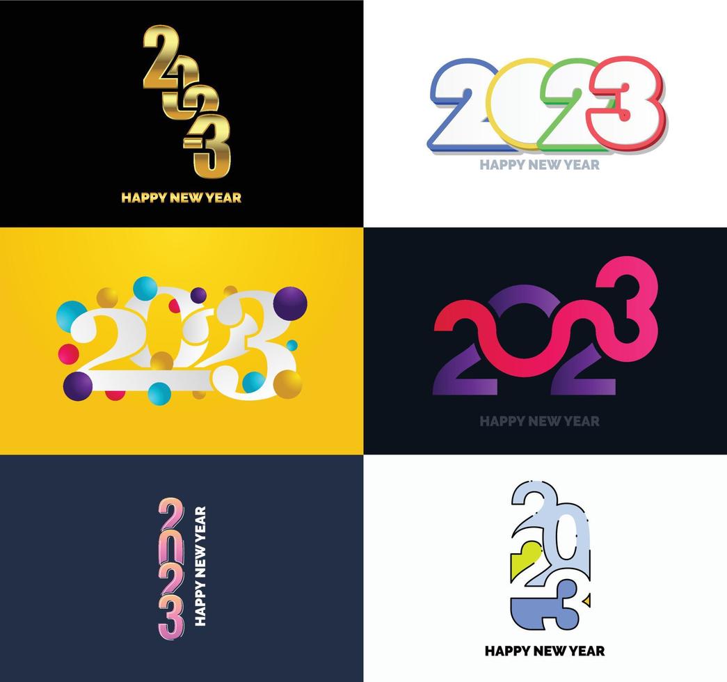 Big Set of 2023 Happy New Year logo text design 2023 number design template vector