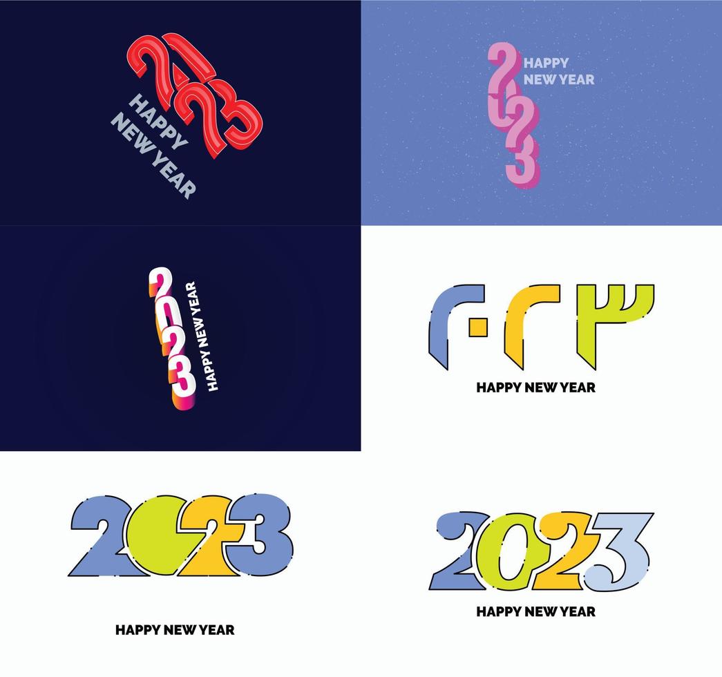 Big Set of 2023 Happy New Year logo text design 2023 number design template vector