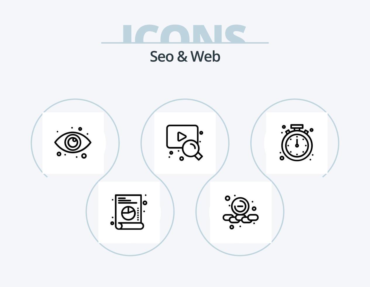 seo y web line icon pack 5 diseño de iconos. . estrella. web. en línea. comercio vector