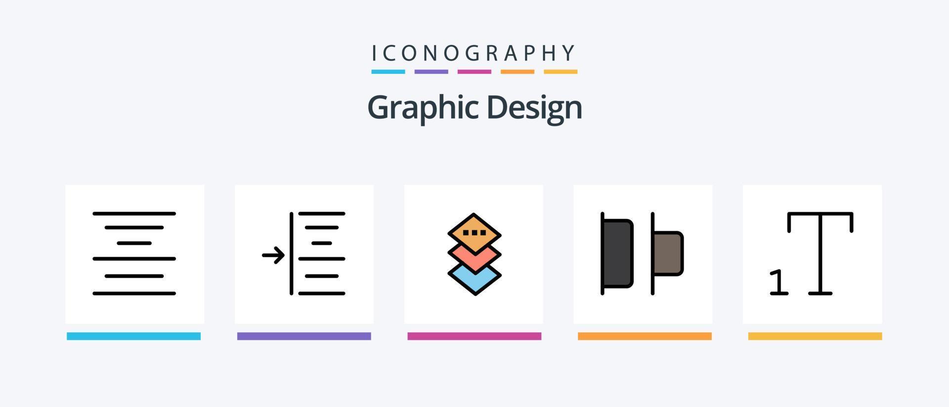Design Line Filled 5 Icon Pack Including . align. leading. Creative Icons Design vector
