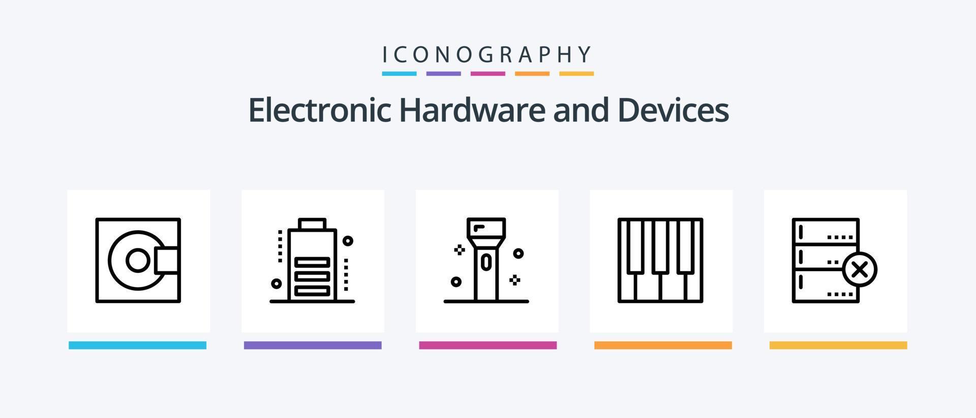 Devices Line 5 Icon Pack Including speaker. electronics. pc. devices. equipment. Creative Icons Design vector