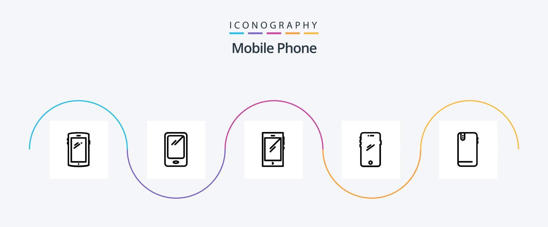 Mobile Phone Line 5 Icon Pack Including . android. vector