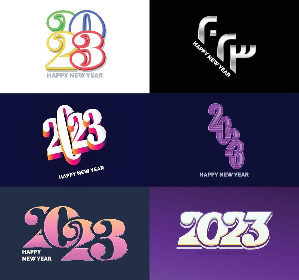 Big Set of 2023 Happy New Year logo text design 2023 number design template vector