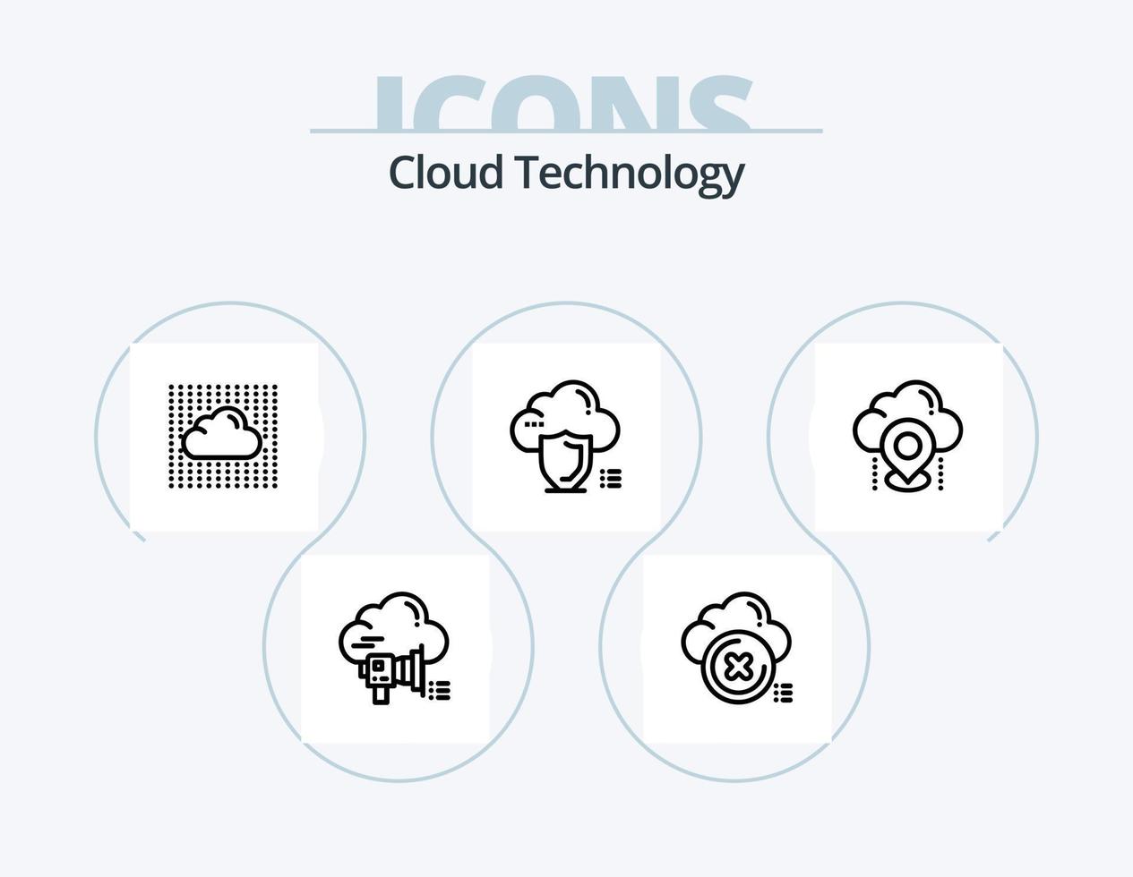 Cloud Technology Line Icon Pack 5 Icon Design. data. cloud. connect. layers. sky vector