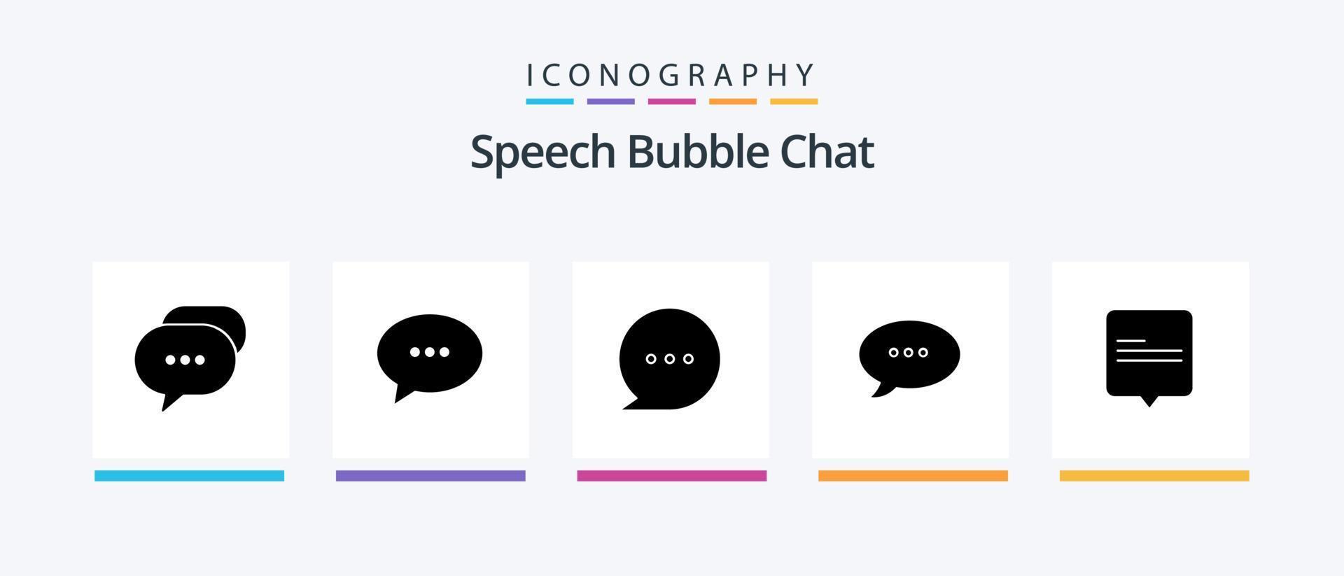 paquete de iconos de chat glyph 5 que incluye . comentario .. diseño de iconos creativos vector