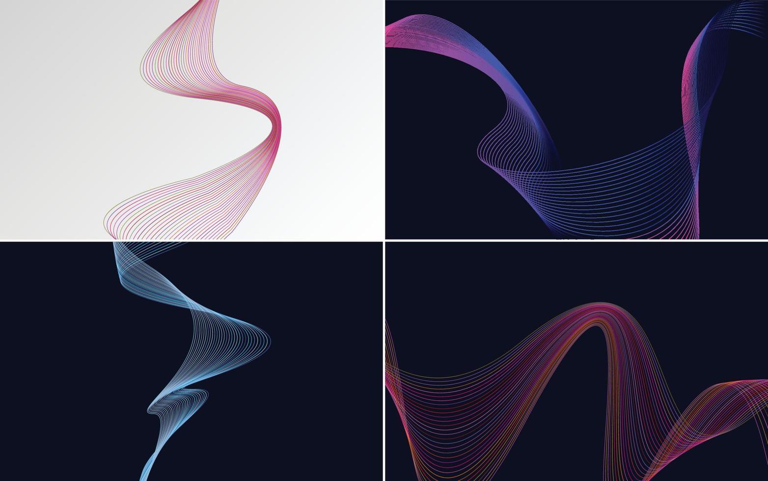 Collection of geometric minimal lines pattern set vector