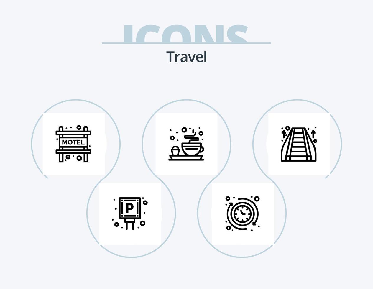 paquete de iconos de línea de viaje 5 diseño de iconos. aire. firmar. ubicación. No. motel vector