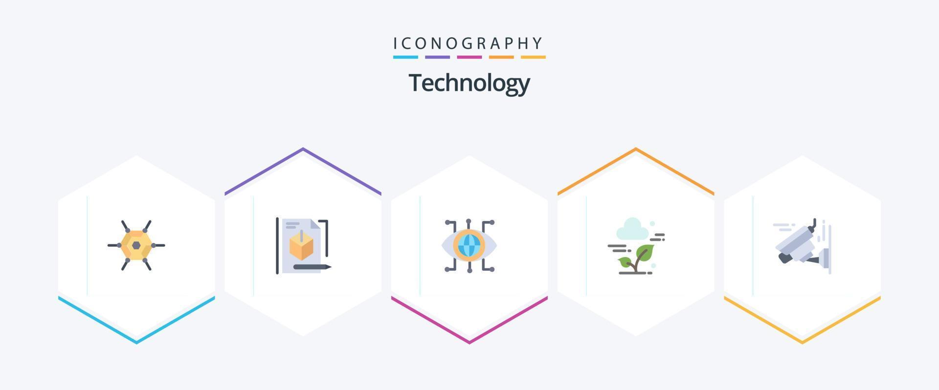 Technology 25 Flat icon pack including technology. camera. manager. technology. cloud vector