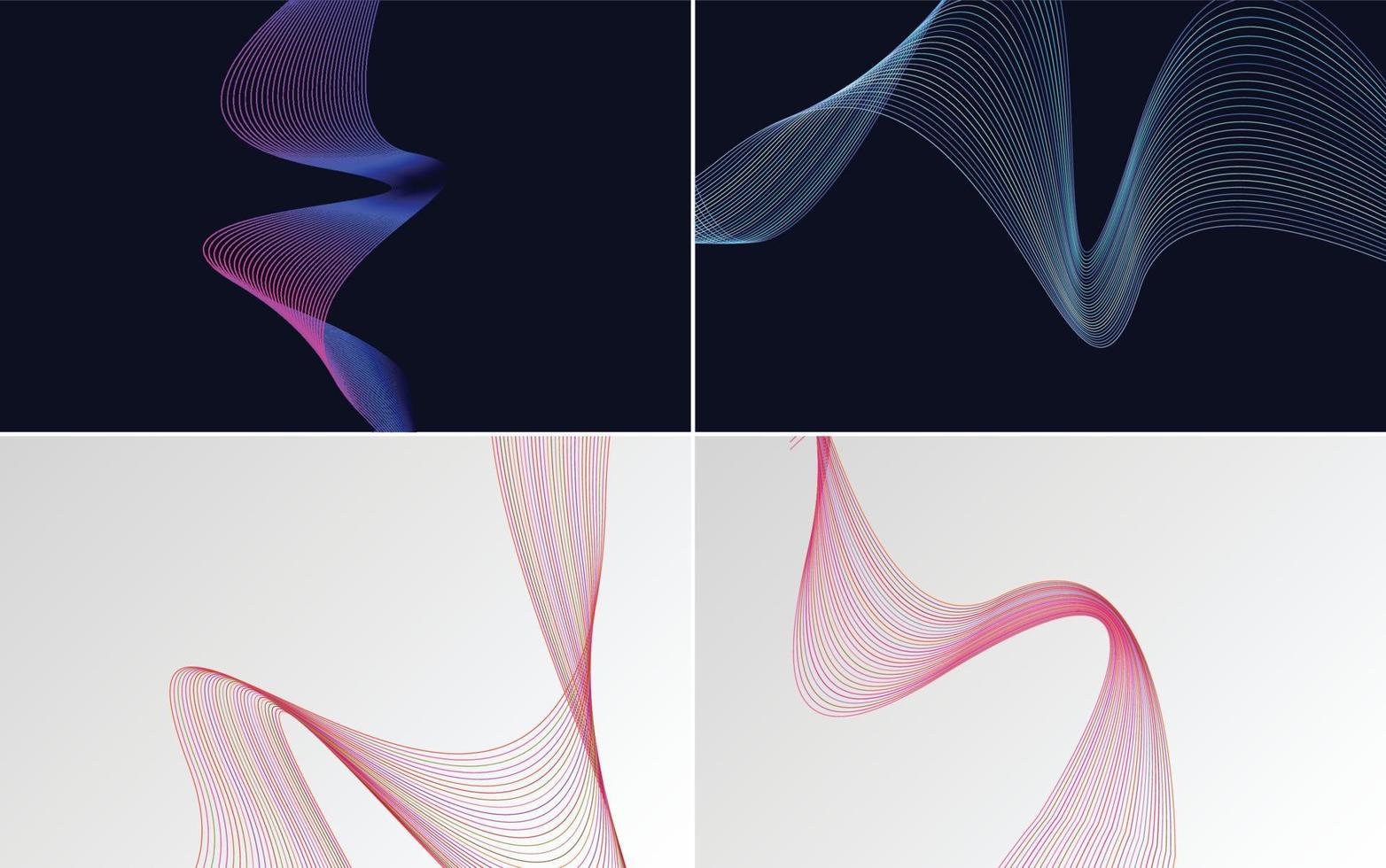 Collection of geometric minimal lines pattern set vector