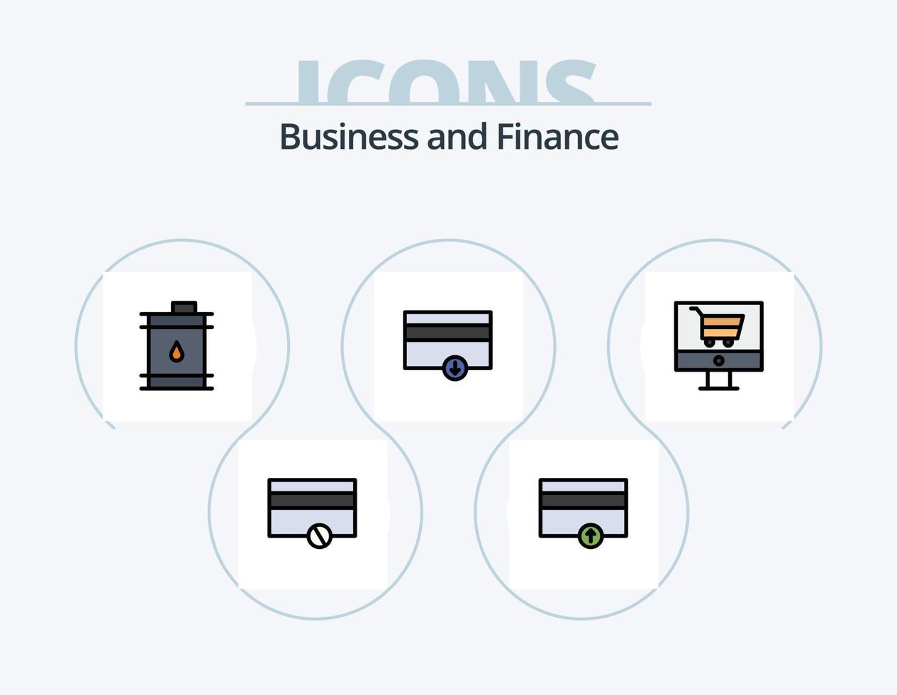 Finance Line Filled Icon Pack 5 Icon Design. money. finance. business. computer. money vector