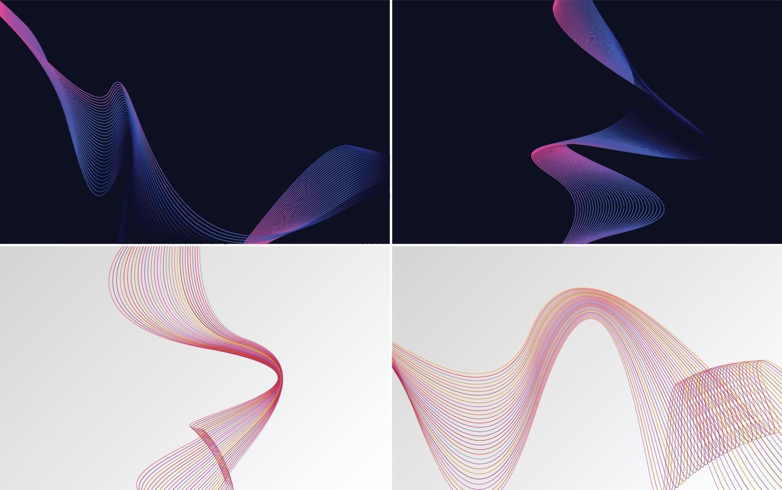 Collection of geometric minimal lines pattern set vector