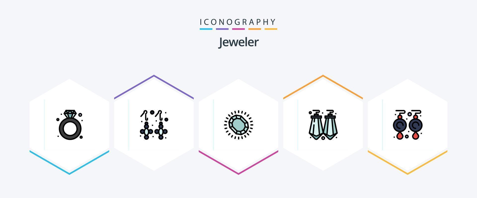 Jewellery 25 FilledLine icon pack including gems. jewel. fashion. gems. luxury vector