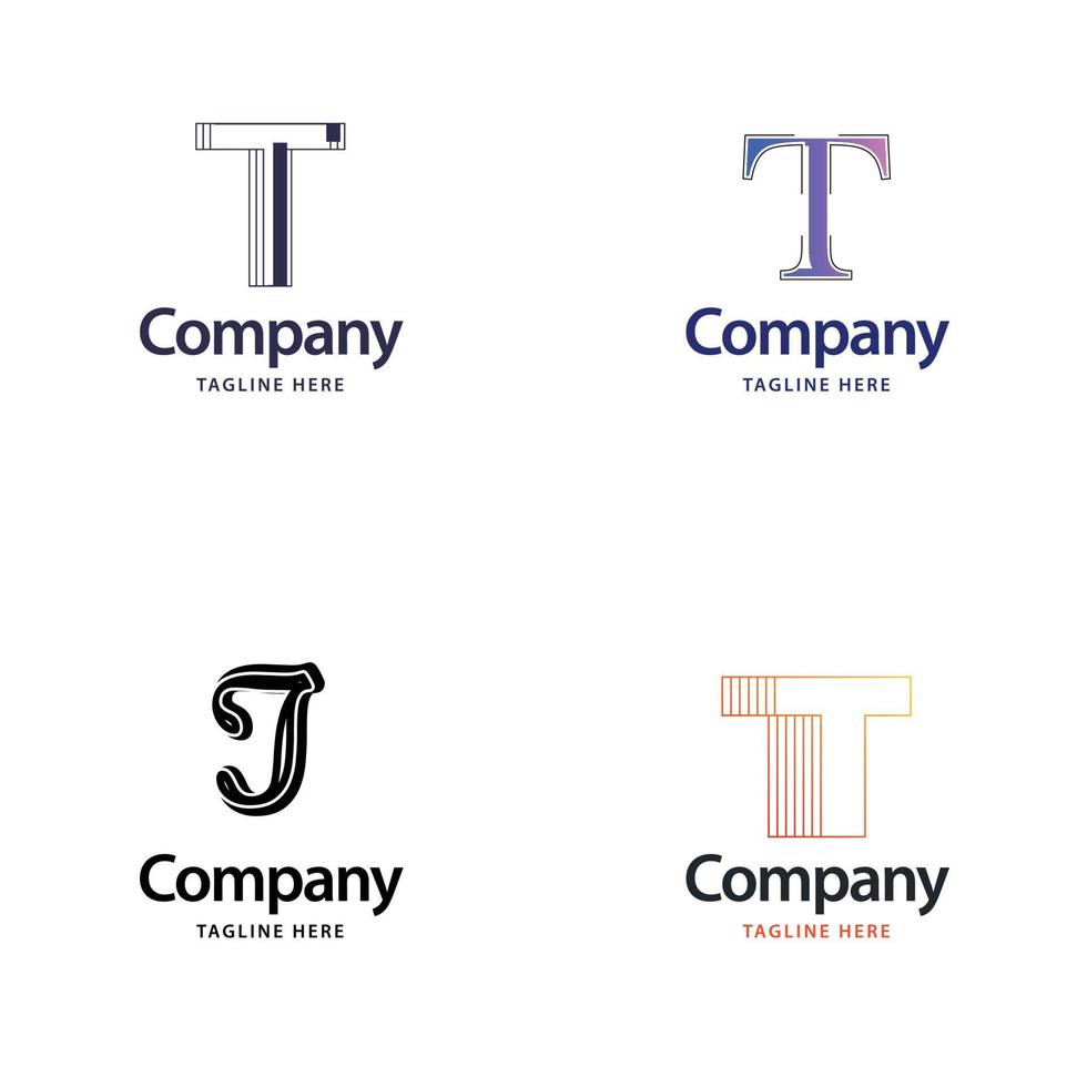 Letter T Big Logo Pack Design Creative Modern logos design for your business vector