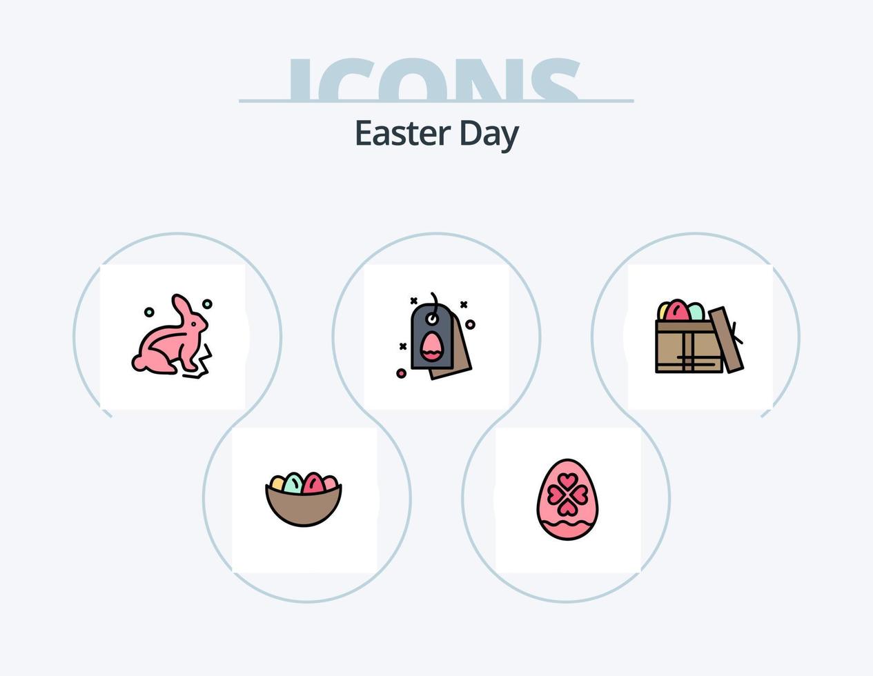 paquete de iconos llenos de línea de pascua 5 diseño de iconos. charlar. Pascua de Resurrección. Pascua de Resurrección. pendiente. naturaleza vector