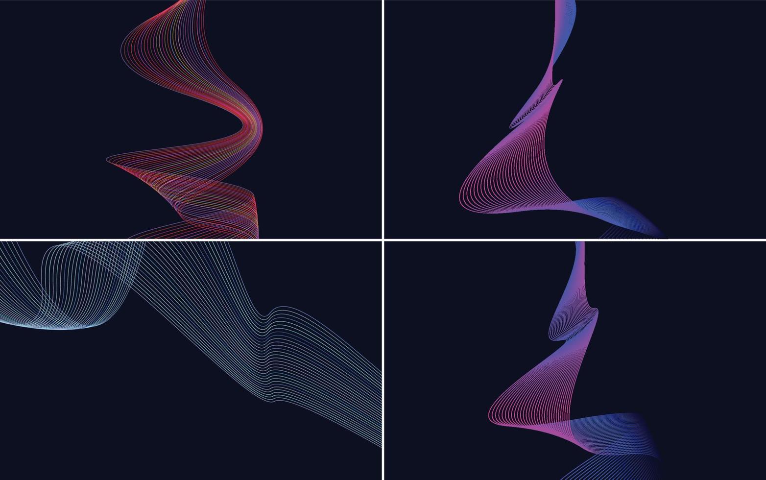 Collection of geometric minimal lines pattern set vector