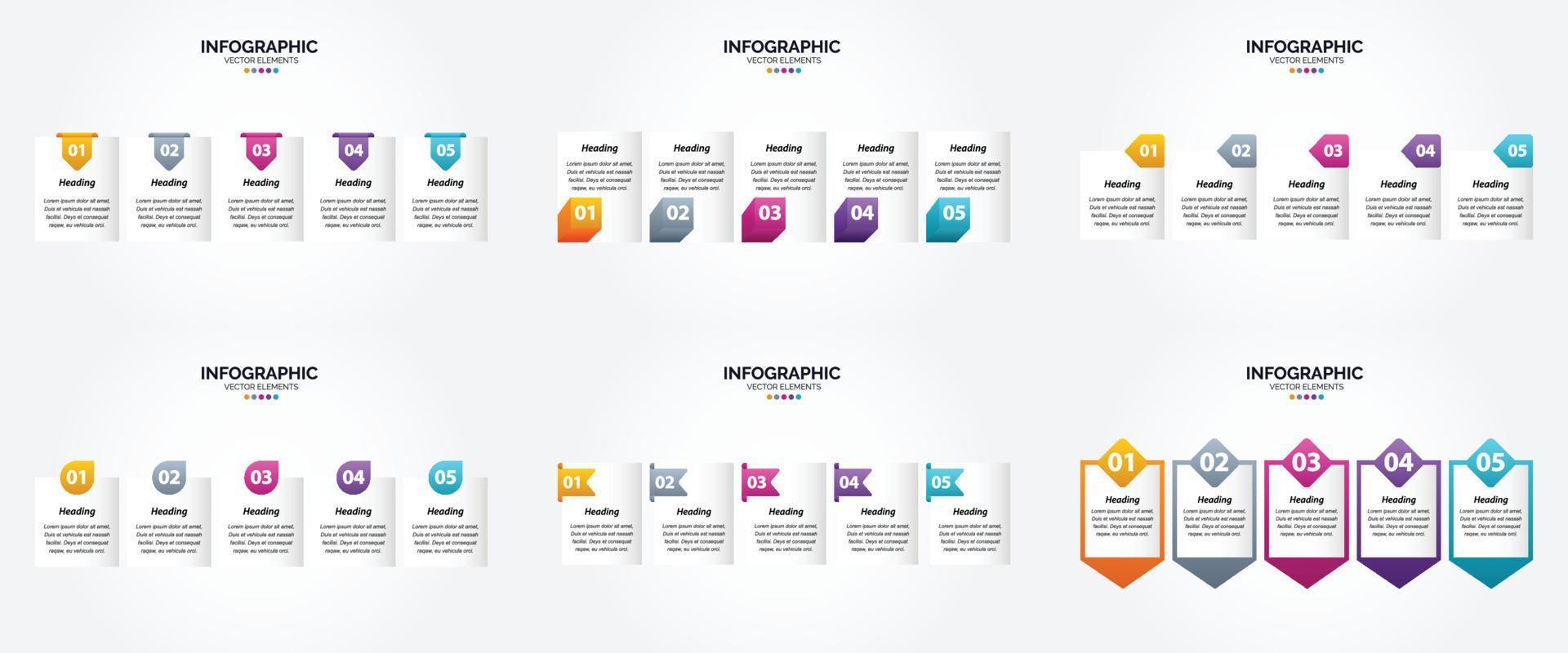 ilustración vectorial infografía conjunto de diseño plano para folleto publicitario y revista vector