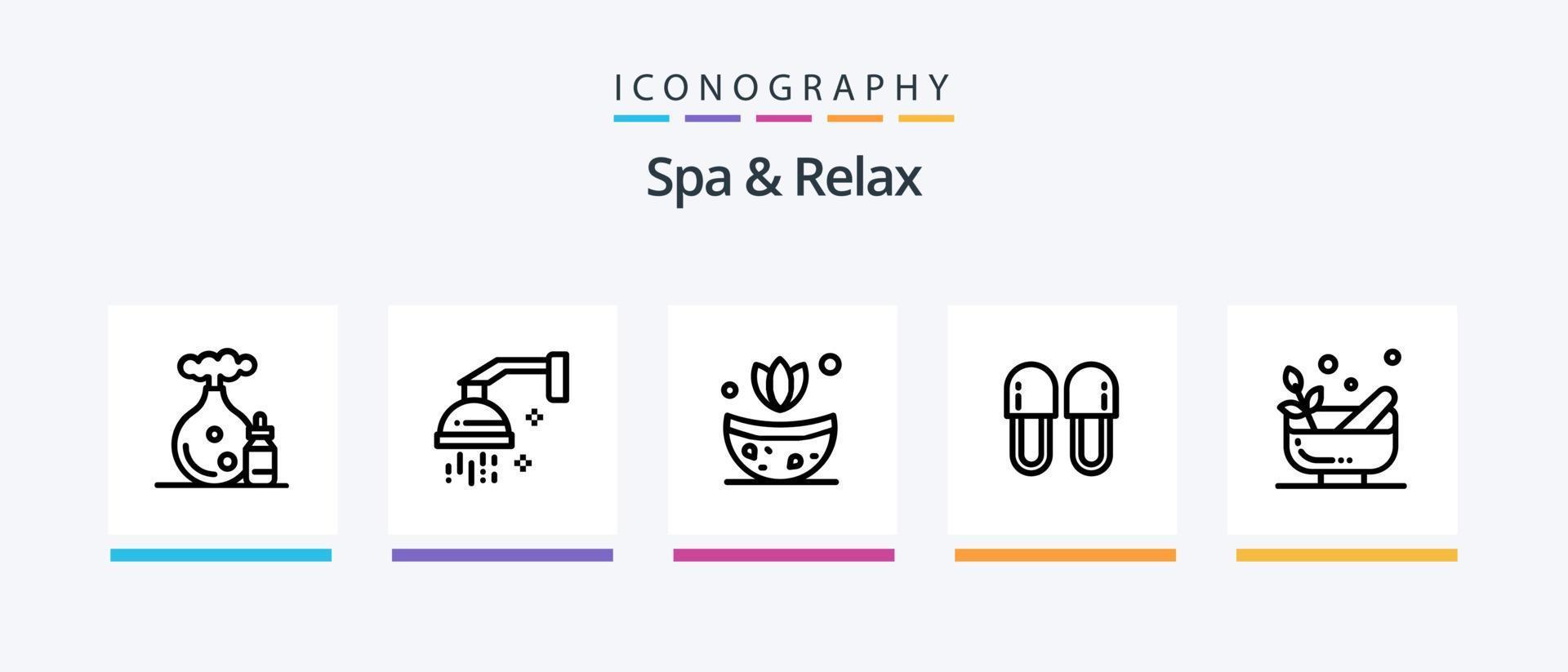 Spa And Relax Line 5 Icon Pack Including stone. spa. beauty. rock. relaxation. Creative Icons Design vector
