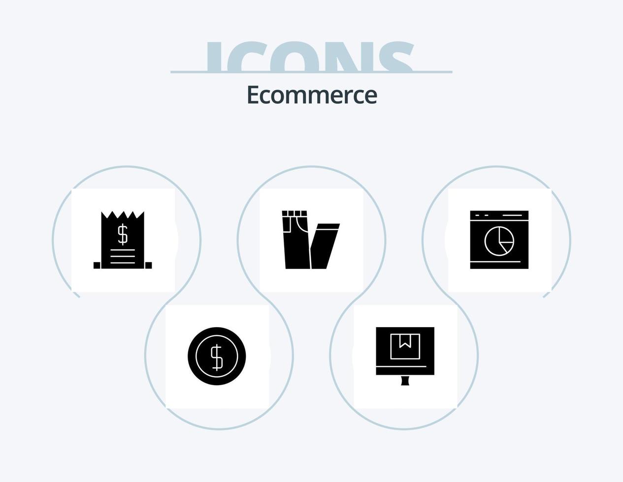 Ecommerce Glyph Icon Pack 5 Icon Design. diagram. pants. online. jeans. sale vector