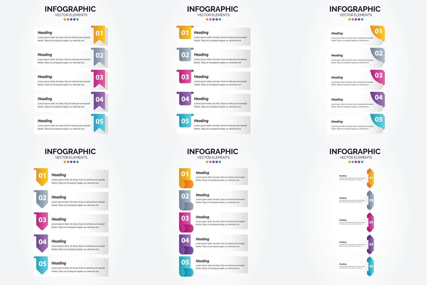 ilustración vectorial infografía conjunto de diseño plano para folleto publicitario y revista vector