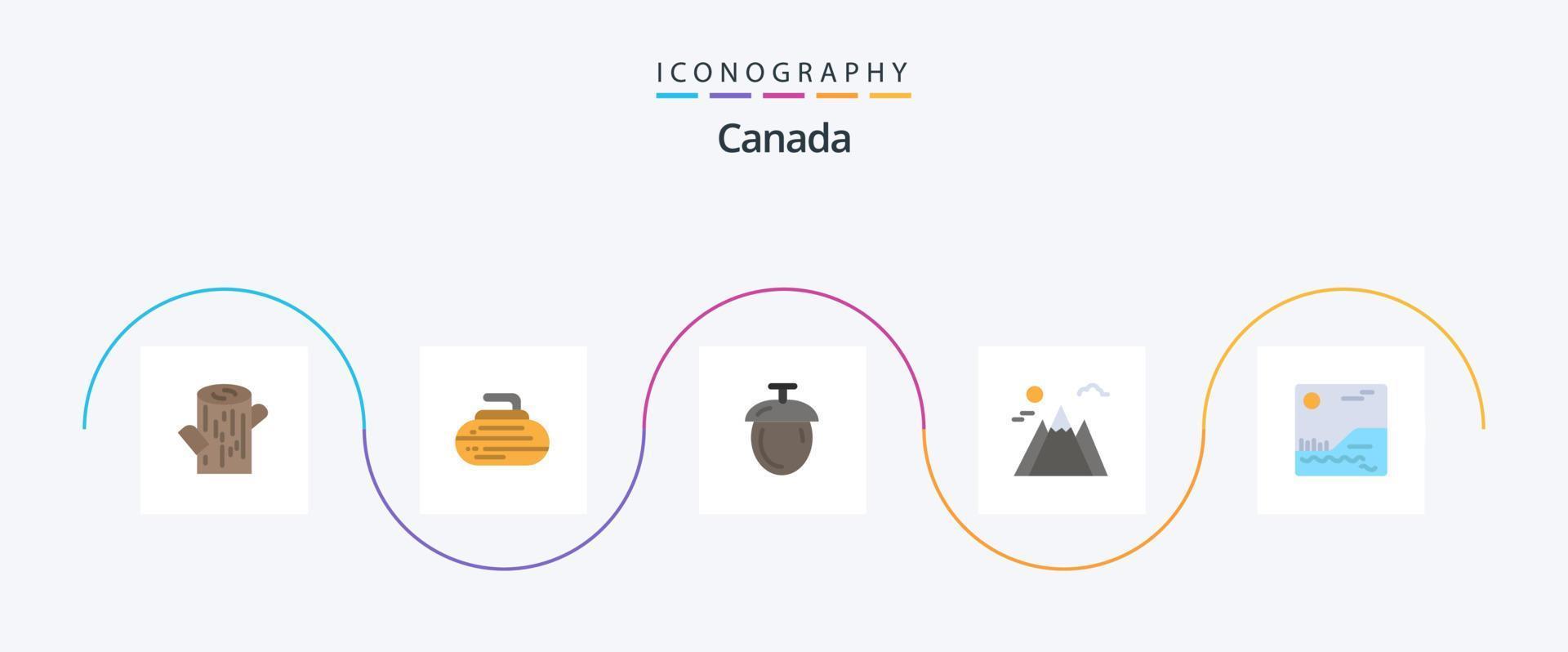 Canada Flat 5 Icon Pack Including . canada. nuts. picture. sun vector