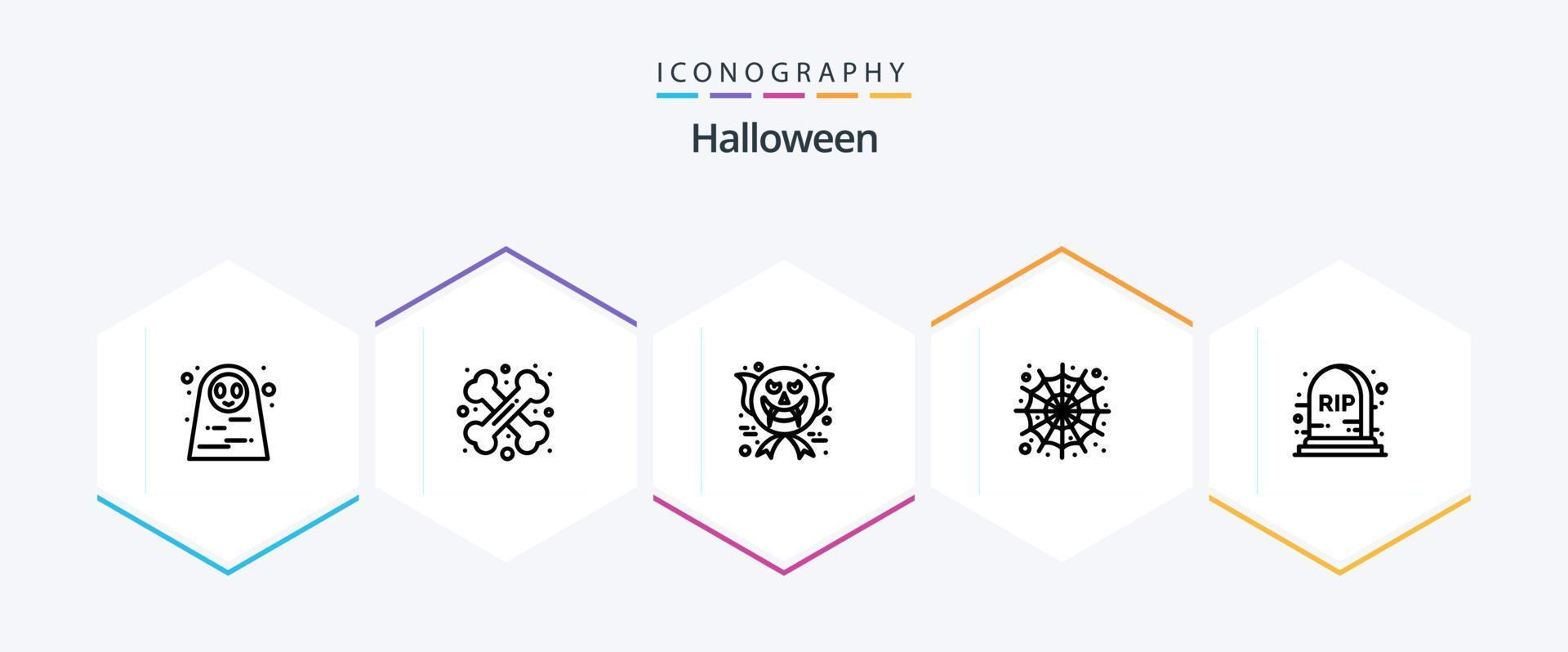 Halloween 25 Line icon pack including halloween. spider web. sign. spider. halloween scary vector
