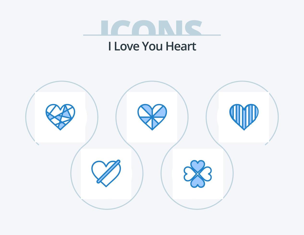 paquete de iconos de corazón azul 5 diseño de iconos. . como. vector