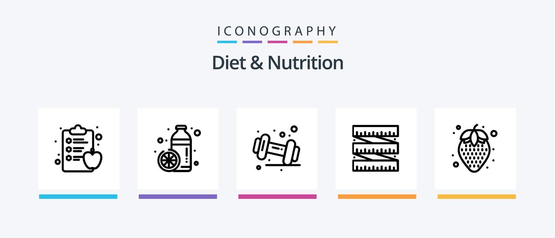 Diet And Nutrition Line 5 Icon Pack Including diet. fat. beetroot. nutrition. diet. Creative Icons Design vector