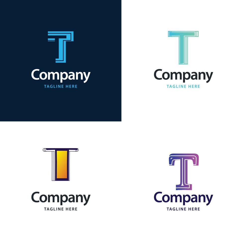 Letter T Big Logo Pack Design Creative Modern logos design for your business vector