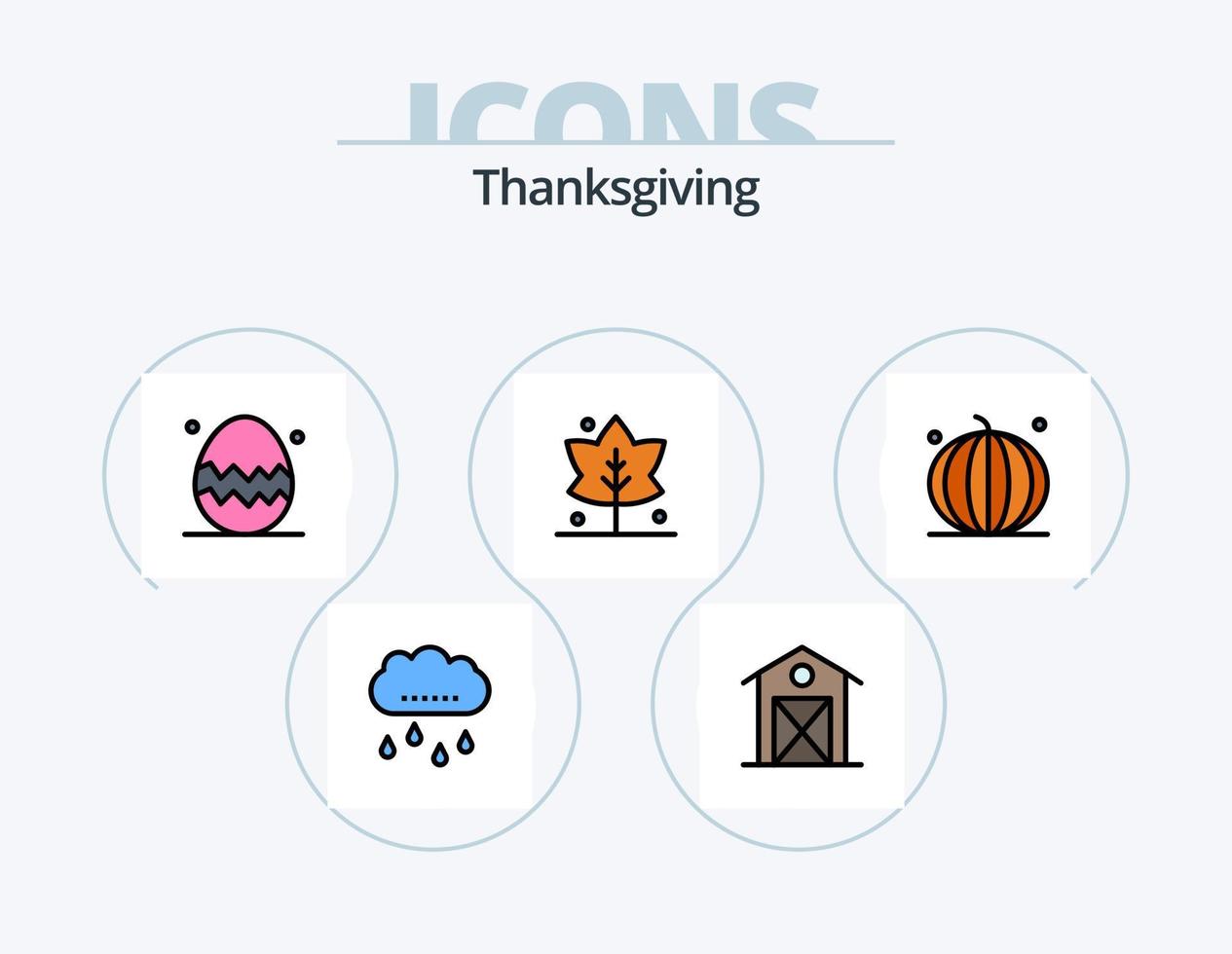 Thanks Giving Line Filled Icon Pack 5 Icon Design. present. gift. giving. dinner. pumpkin pie vector