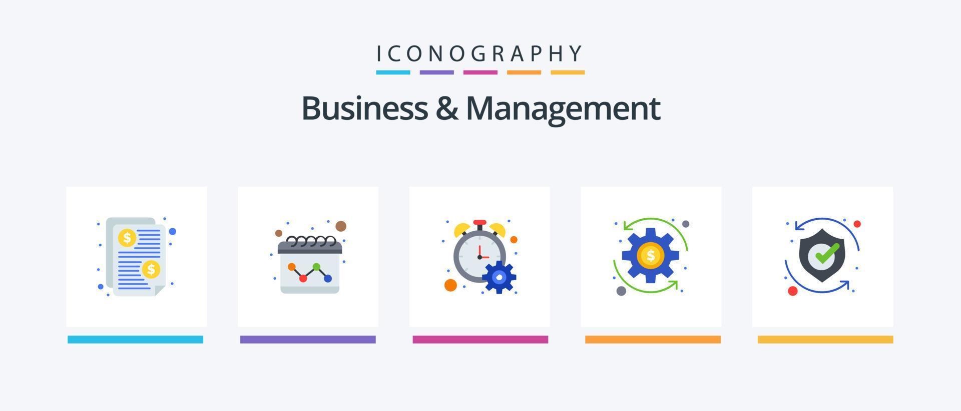 Business And Management Flat 5 Icon Pack Including shield. safety. progress. protect. money. Creative Icons Design vector