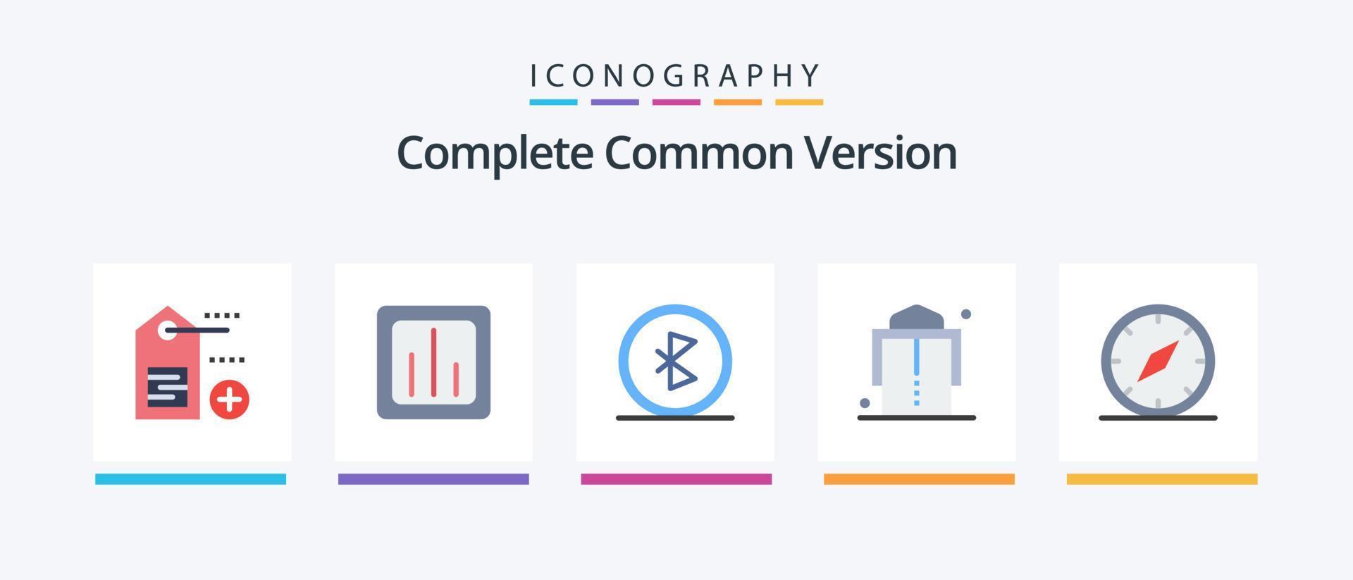 paquete completo de iconos flat 5 de versión común que incluye dirección. faja. Bluetooth. moda. inalámbrico. diseño de iconos creativos vector