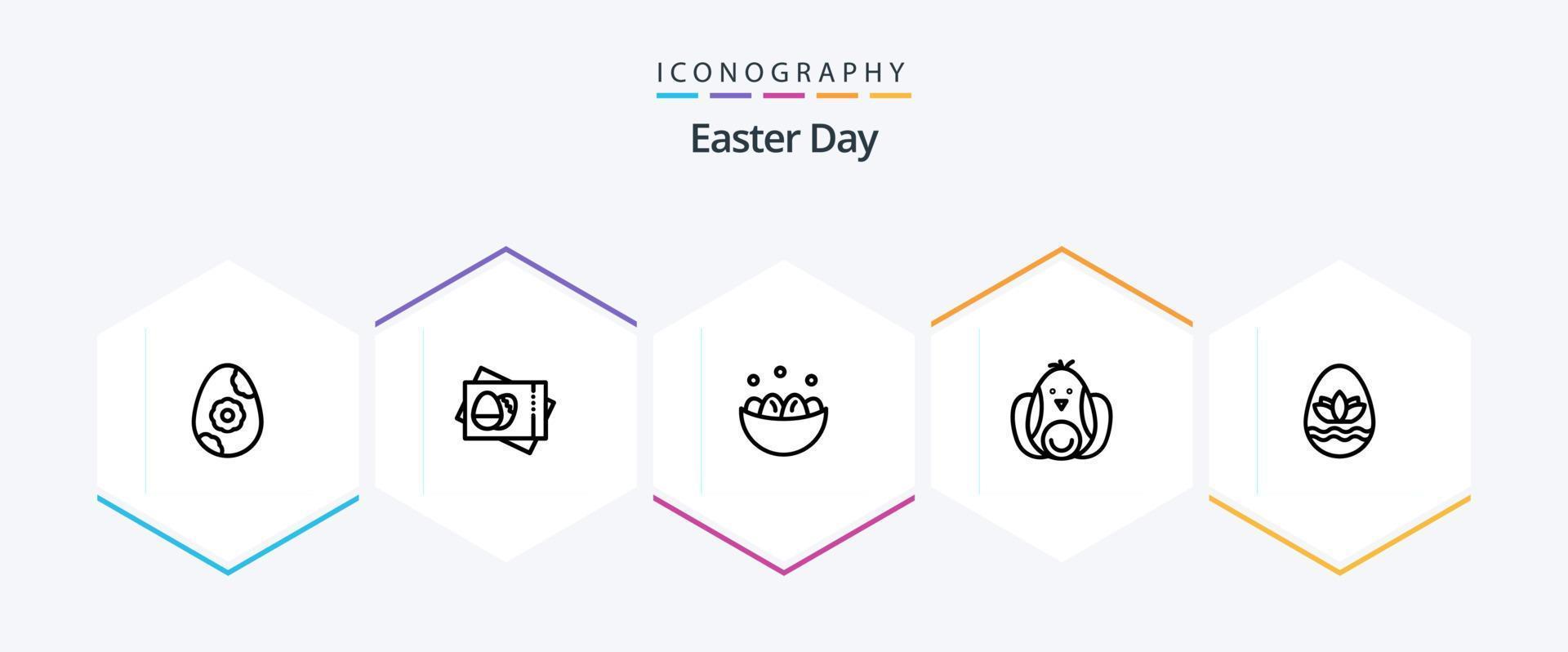 Easter 25 Line icon pack including egg. easter. celebration. robbit. chicken vector