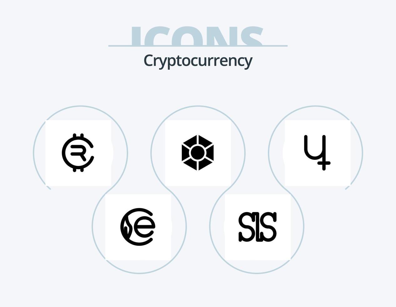 Cryptocurrency Glyph Icon Pack 5 Icon Design. crypto . expanse . crypto currency. crypto vector