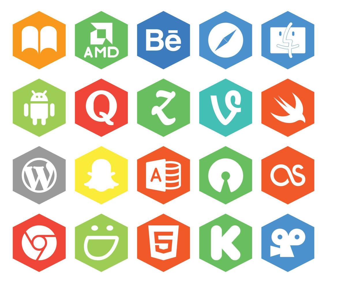 20 Social Media Icon Pack Including lastfm microsoft access question snapchat wordpress vector