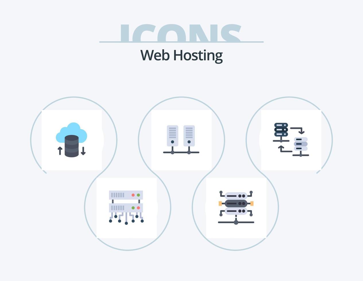 Web Hosting Flat Icon Pack 5 Icon Design. . share. hosting network. server rack. server vector