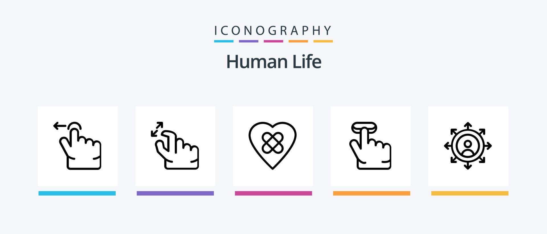 Human Line 5 Icon Pack Including . swipe. thumbs up. bubble. Creative Icons Design vector