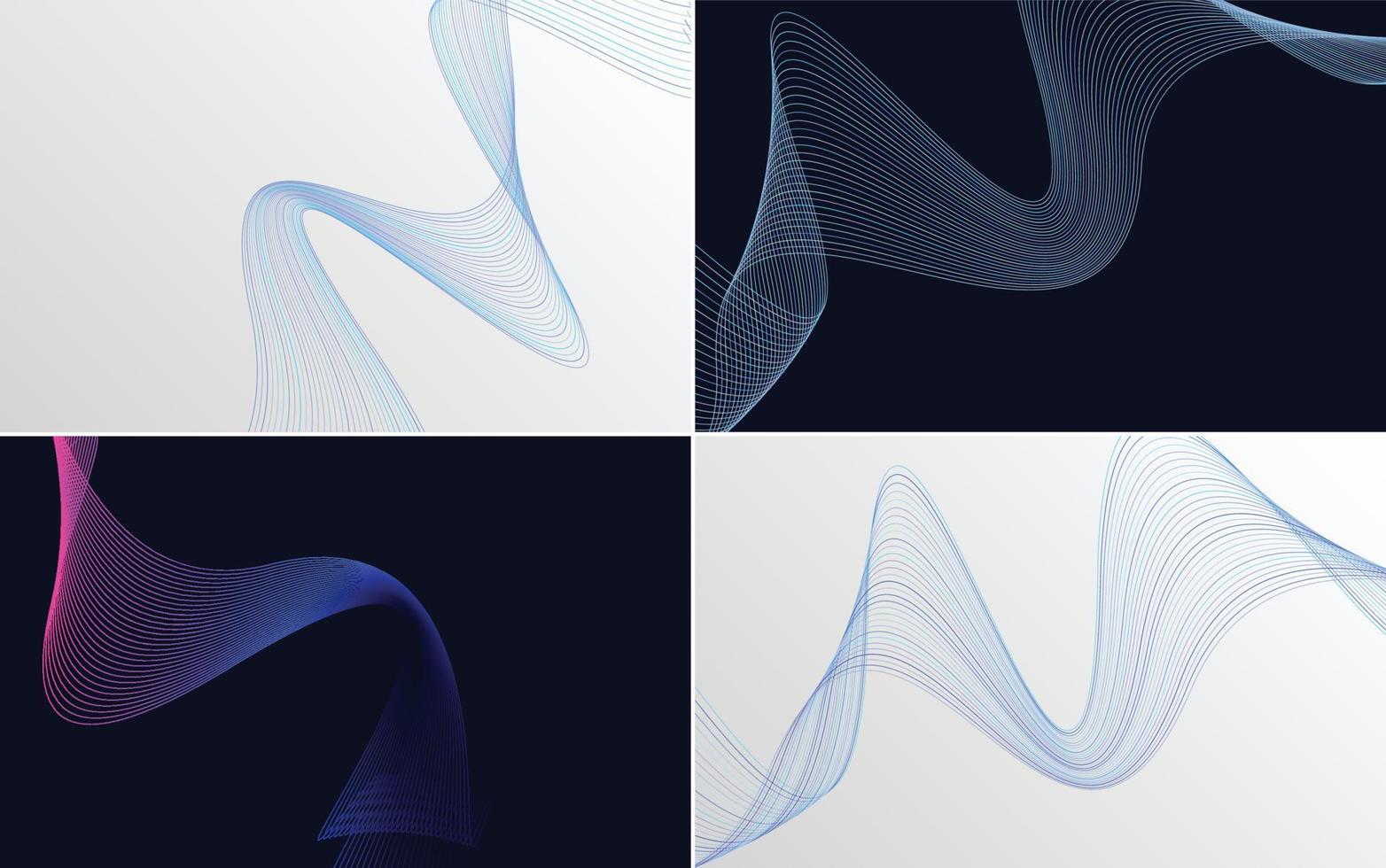 Collection of geometric minimal lines pattern set vector