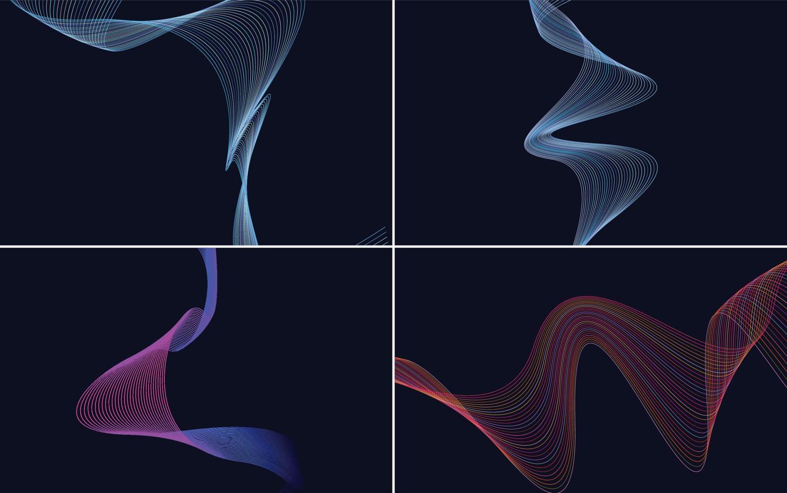 Collection of geometric minimal lines pattern set vector