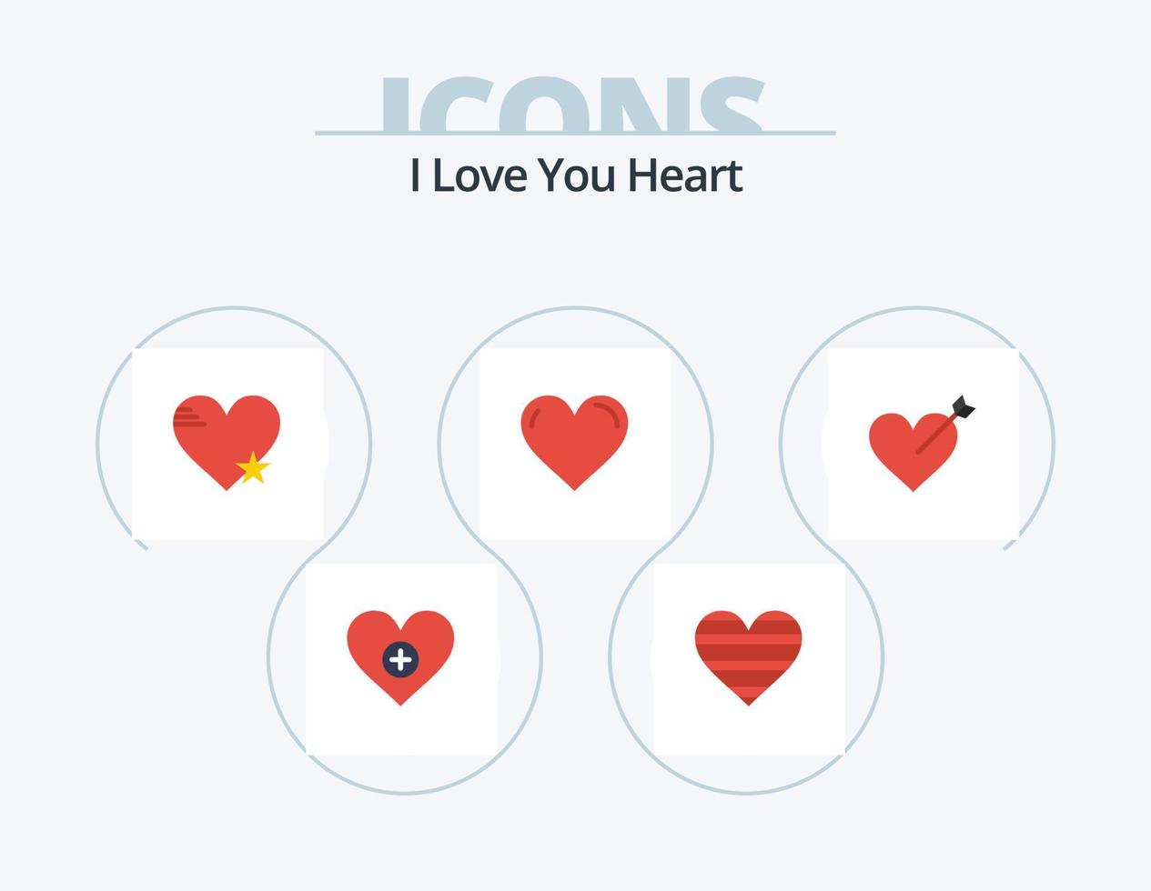 paquete de iconos planos de corazón 5 diseño de iconos. . corazón. favorito. flecha. favorito vector