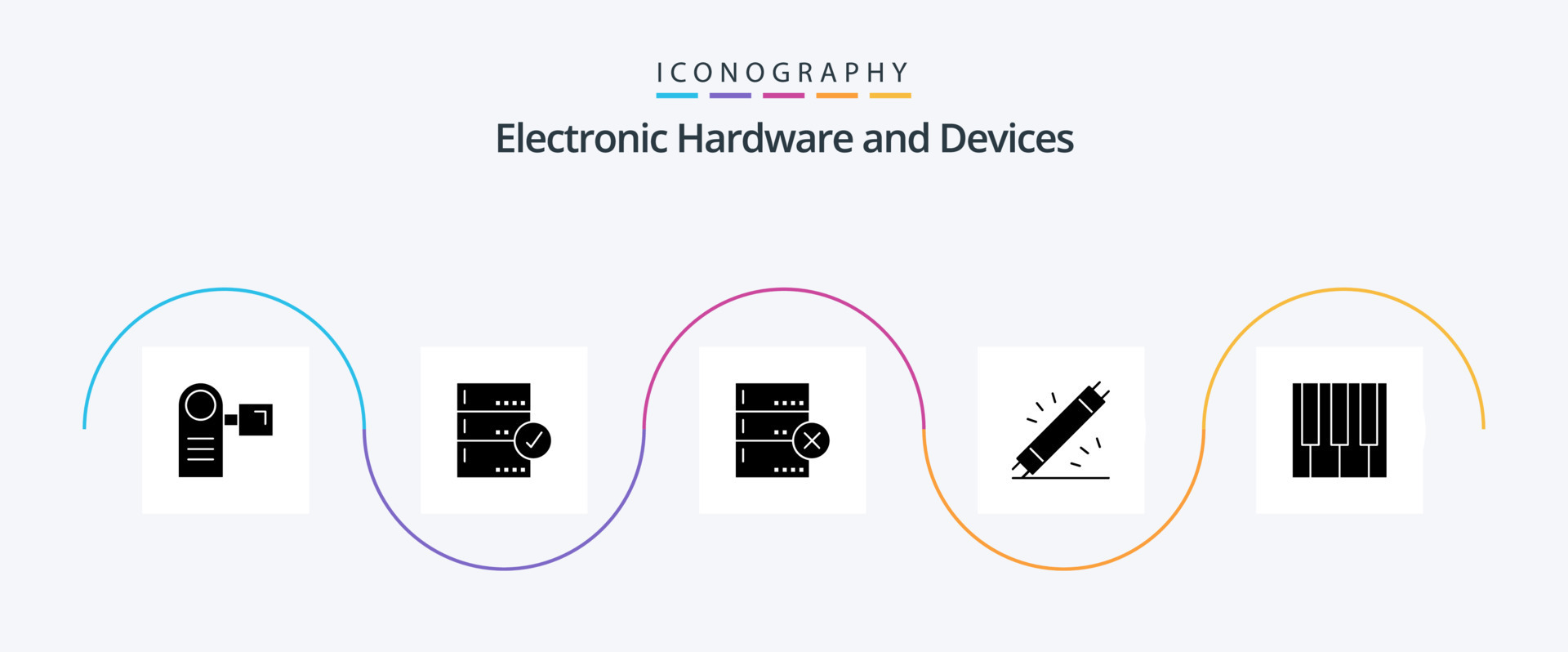 Devices Glyph 5 Icon Pack Including hardware. electronic. check