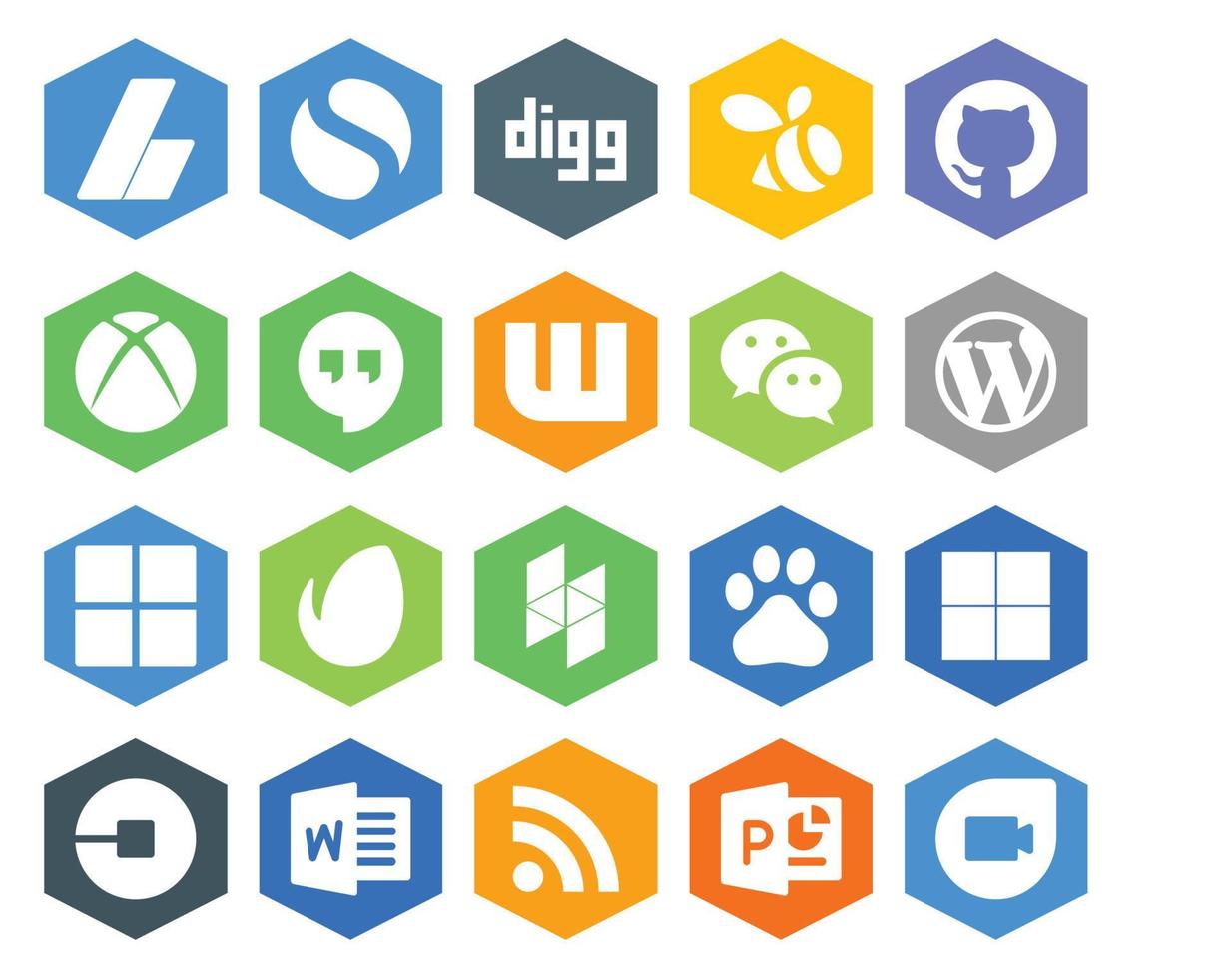 Paquete de 20 íconos de redes sociales que incluye delicioso houzz wattpad envato cms vector